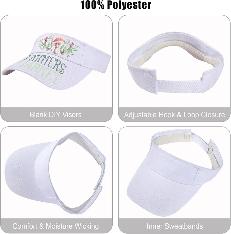 Ultrafun Unisex Sports Sun Visor Adjustable UV Protection Sun Hat Cap for Beach Pool Golf Tennis - Image 3